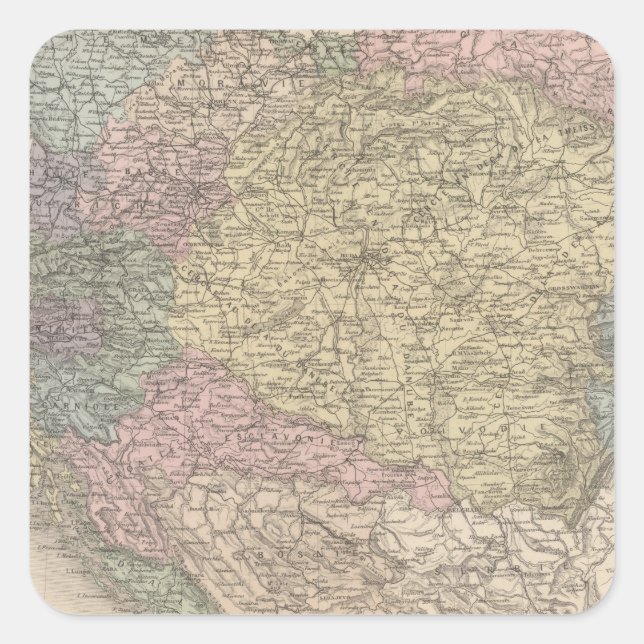 Austria Hungary Square Sticker (Front)