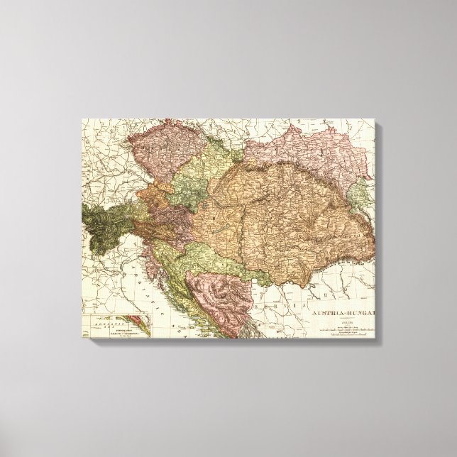Austria-HungaryPanoramic MapAustria-Hungary Canvas Print (Front)
