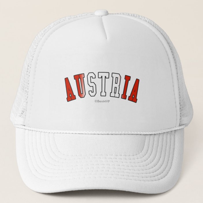 Austria in National Flag Colors Hat