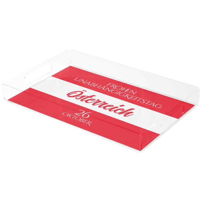 Austria Independence Day Austrian National Flag Acrylic Tray (Angled)