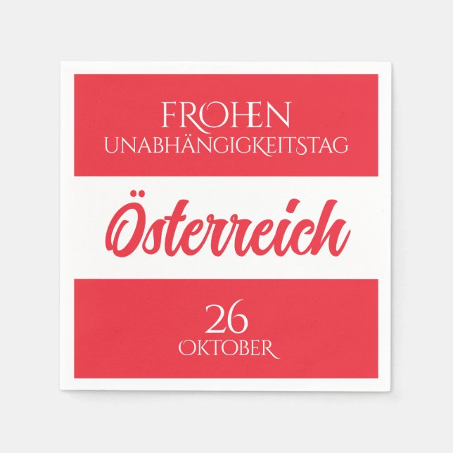 Austria Independence Day Austrian National Flag Napkins (Front)