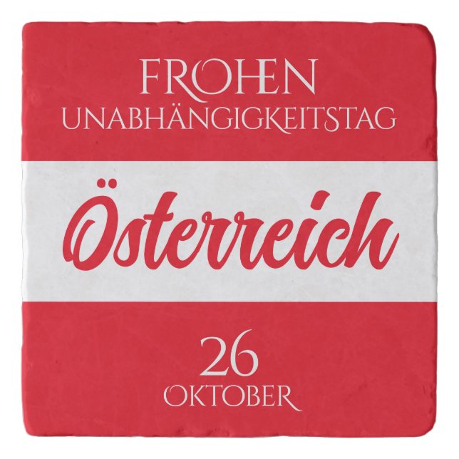 Austria Independence Day Austrian National Flag Trivet (Front)