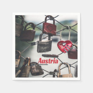 Austria Love Locks Bridge Salzburg Napkins