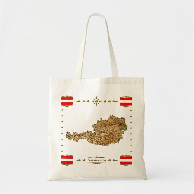 Austria Map + Flags Bag (Front)