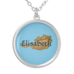 Austria Map + Name Necklace