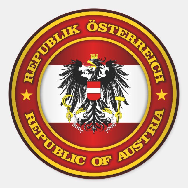 Austria Medallion Classic Round Sticker (Front)