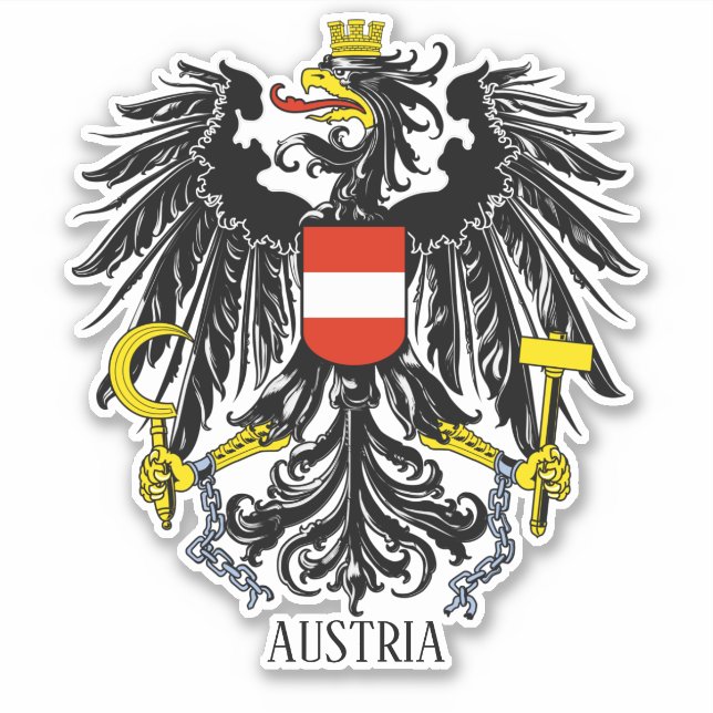 Austria National Coat Of Arms Patriotic Sticker (Front)