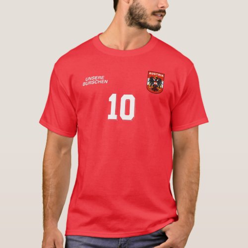 Austria National Football Team Soccer Retro Jersey T_Shirt