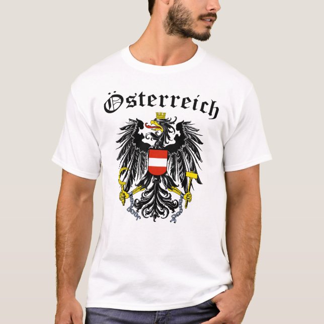 Austria Österreich Austrian Emblem Austrian Flag T-Shirt (Front)