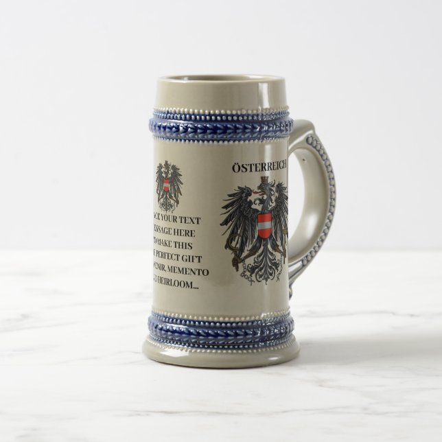 Austria  Österreich Crest Custom Oktoberfest  Beer Stein (Front Right)