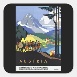 Austria Parade - Austria - Vintage Travel Square Sticker