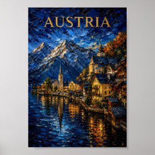 Austria: Picturesque Hallstatt Art Souvenir Poster