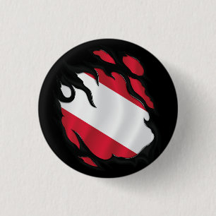 Austria Ripped Flag Button