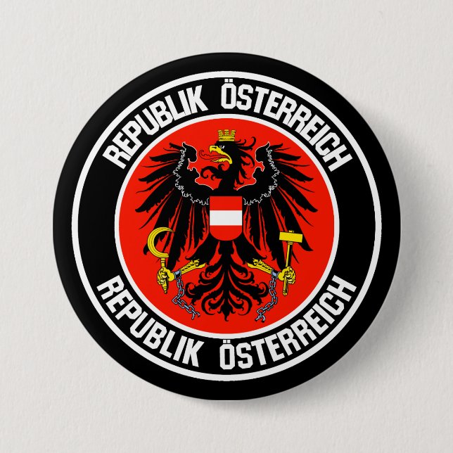 Austria Round Emblem Button (Front)