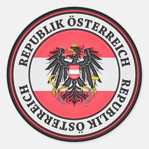 Austria Round Emblem Classic Round Sticker