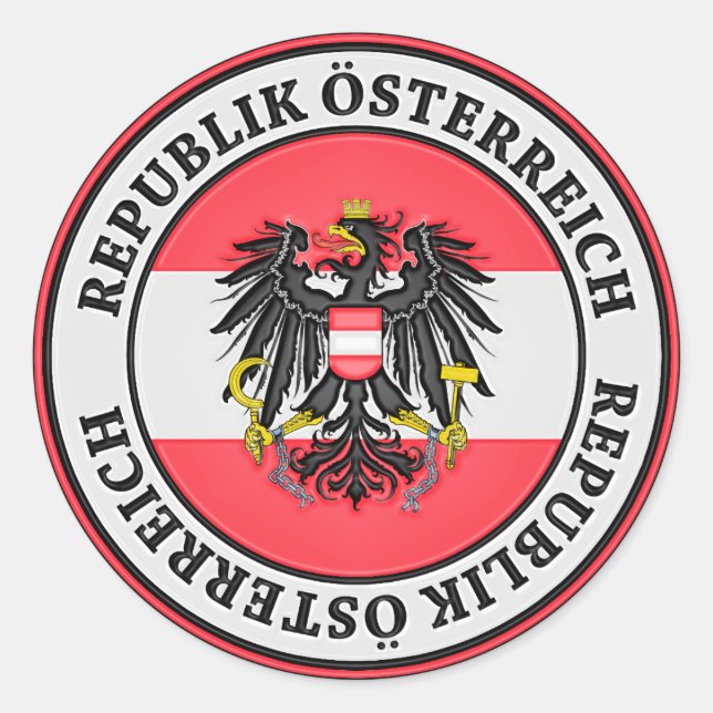 Austria Round Emblem Classic Round Sticker (Front)