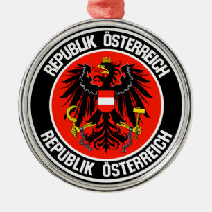 Austria Round Emblem Metal Ornament