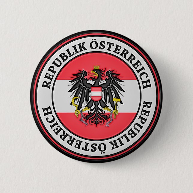 Austria Round Emblem Pinback Button (Front)