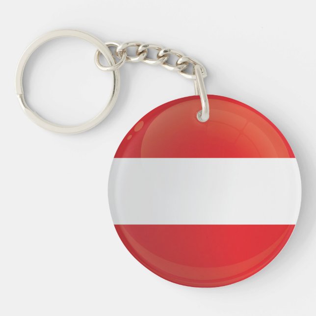 Austria  Round Icon Flag Keychain (Front)