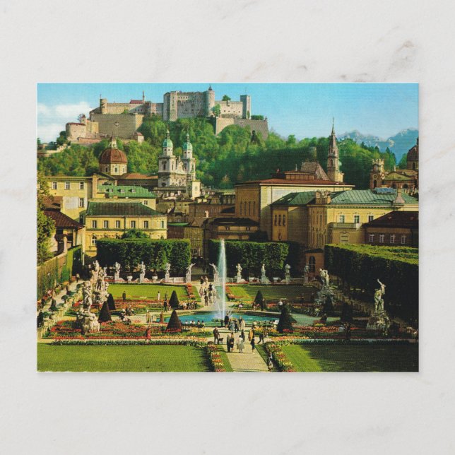Austria, Salzburg, castle and gardens Postcard (Front)