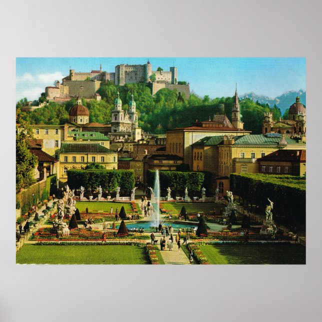 Austria, Salzburg, Schloss Hollenberg, gardens Poster (Front)