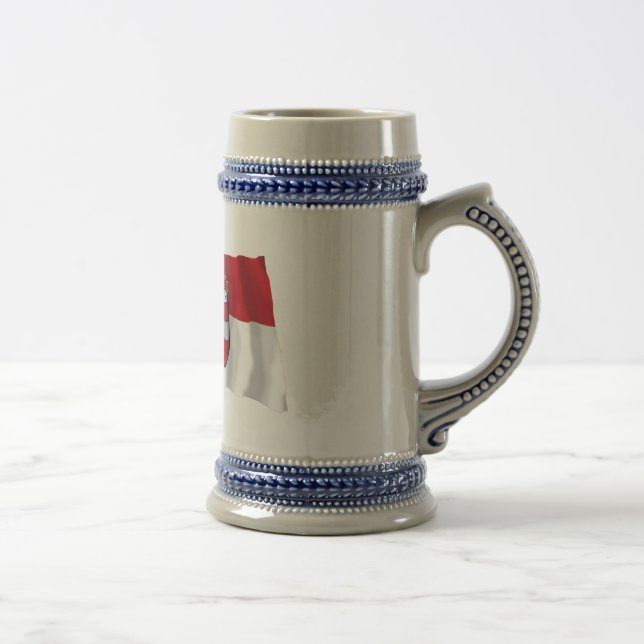 Austria & Salzburg Waving Flags Beer Stein (Right)