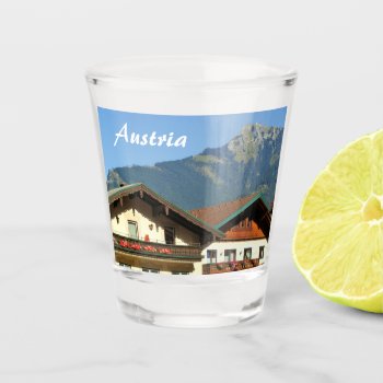 Austria Salzkammergut With The Schafberg Shot Glass by stdjura at Zazzle