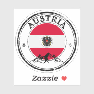 Austria Seal Sticker Round Flag