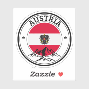 Austria Seal Sticker Round Flag For Laptop Book...
