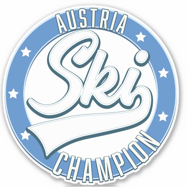 Austria Ski Champion logo Sticker (Front)