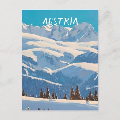 Austria ski postcard