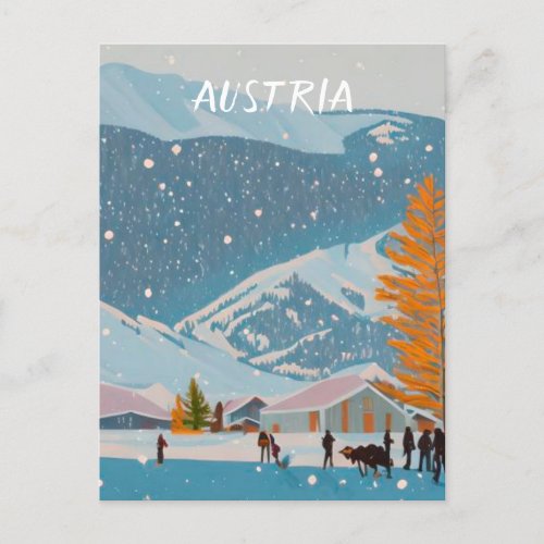 Austria ski postcard