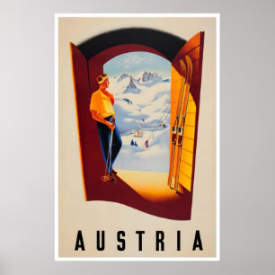 Austria Ski Poster Sports Art Vintage Print