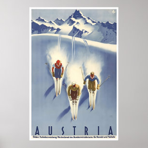 Austria Ski Poster Travel Print Wall Ar