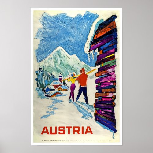 Austria Ski Travel Poster