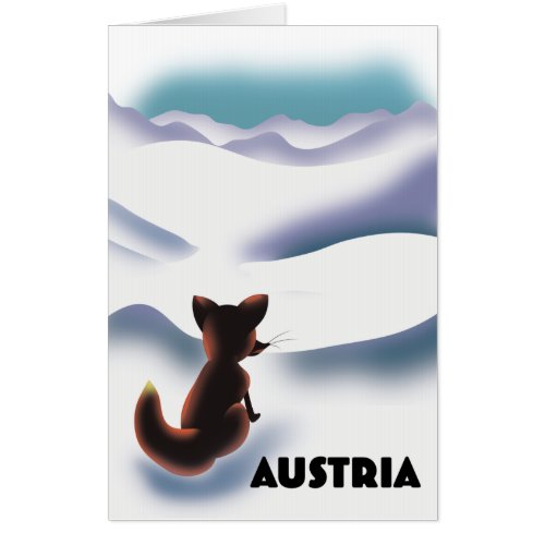 Austria Ski travel poster Card