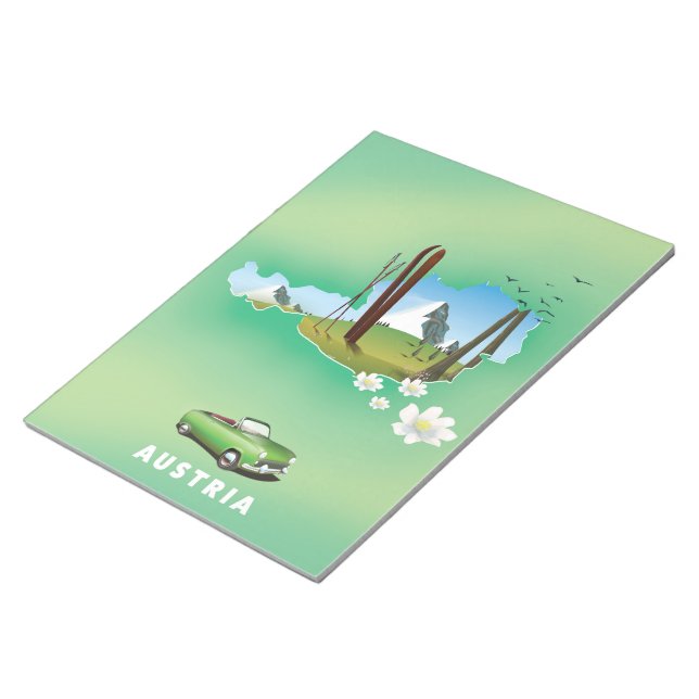 Austria Ski Travel poster Notepad (Angled)
