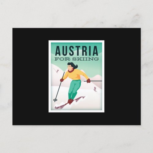 Austria Skiing Postcard