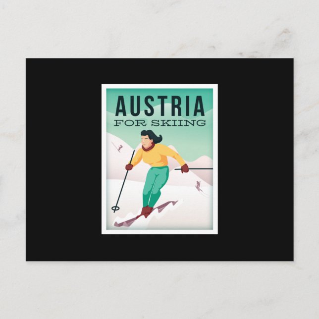 Austria Skiing Postcard (Front)