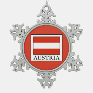 Austria Snowflake Pewter Christmas Ornament