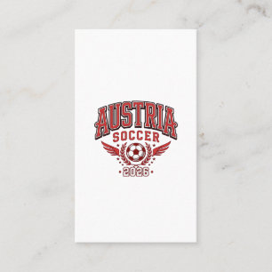 Austria Soccer 2026 Soccer Bold Country Typography Business Card