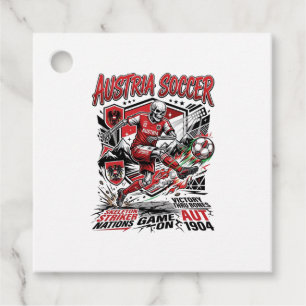 Austria Soccer Skeleton Striker Nations Poster Sty Favor Tags