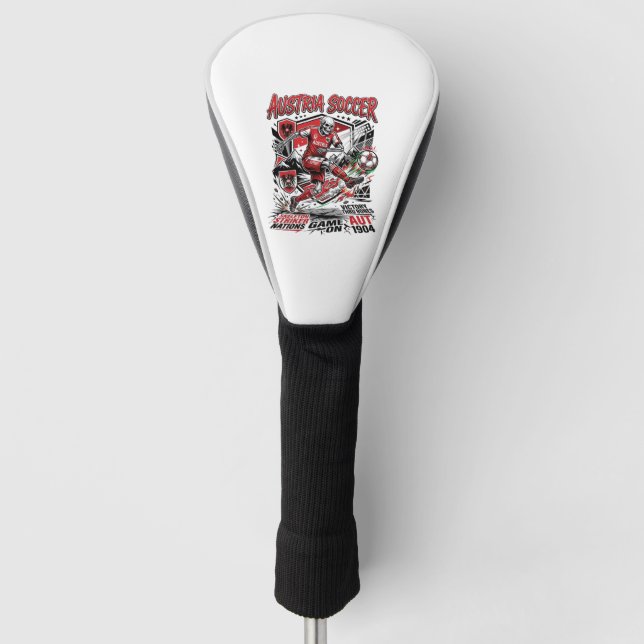 Austria Soccer Skeleton Striker Nations Poster Sty Golf Head Cover (Front)