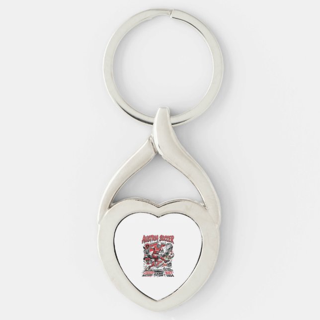 Austria Soccer Skeleton Striker Nations Poster Sty Keychain (Front)