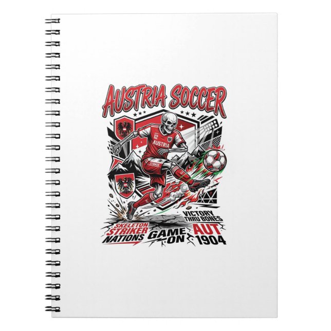 Austria Soccer Skeleton Striker Nations Poster Sty Notebook (Front)
