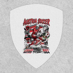Austria Soccer Skeleton Striker Nations Poster Sty Patch