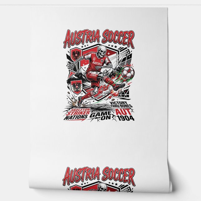 Austria Soccer Skeleton Striker Nations Poster Sty Wallpaper (Unrolling)