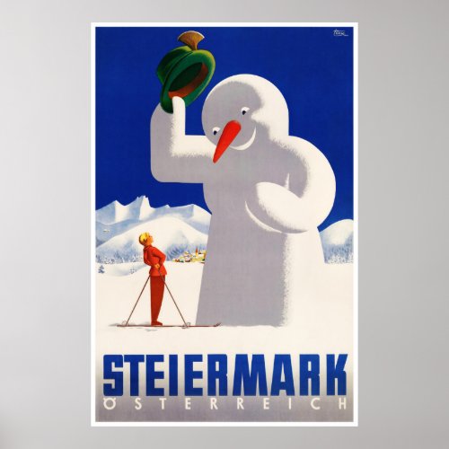 Austria Steiermark Vintage Travel Poster Restored