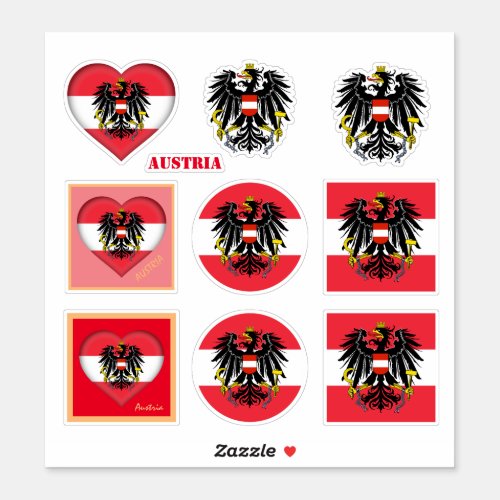 Austria stickers  Austrian Flag Heart sports