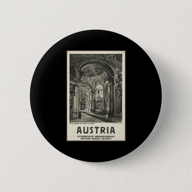 Austria Styria Library of the Abbey of Admont Pinback Button (Front)